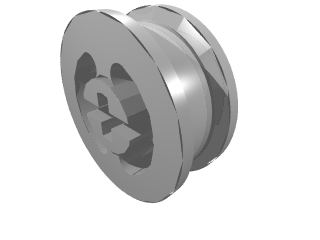 POV-Ray rendering of 3482.dat with primitive substitution